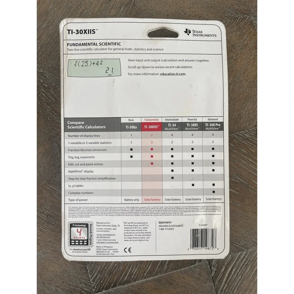 Texas Instruments TI-30X IIS Fundamental Scientific Calculator Factory Sealed